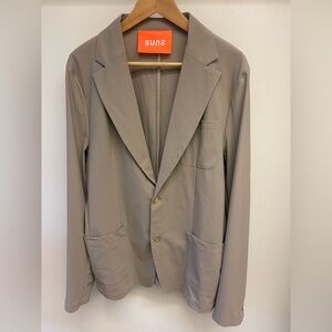 SUNS Italian Design Taupe  Blazer Jacket XL Minimalist Neutral Work Office